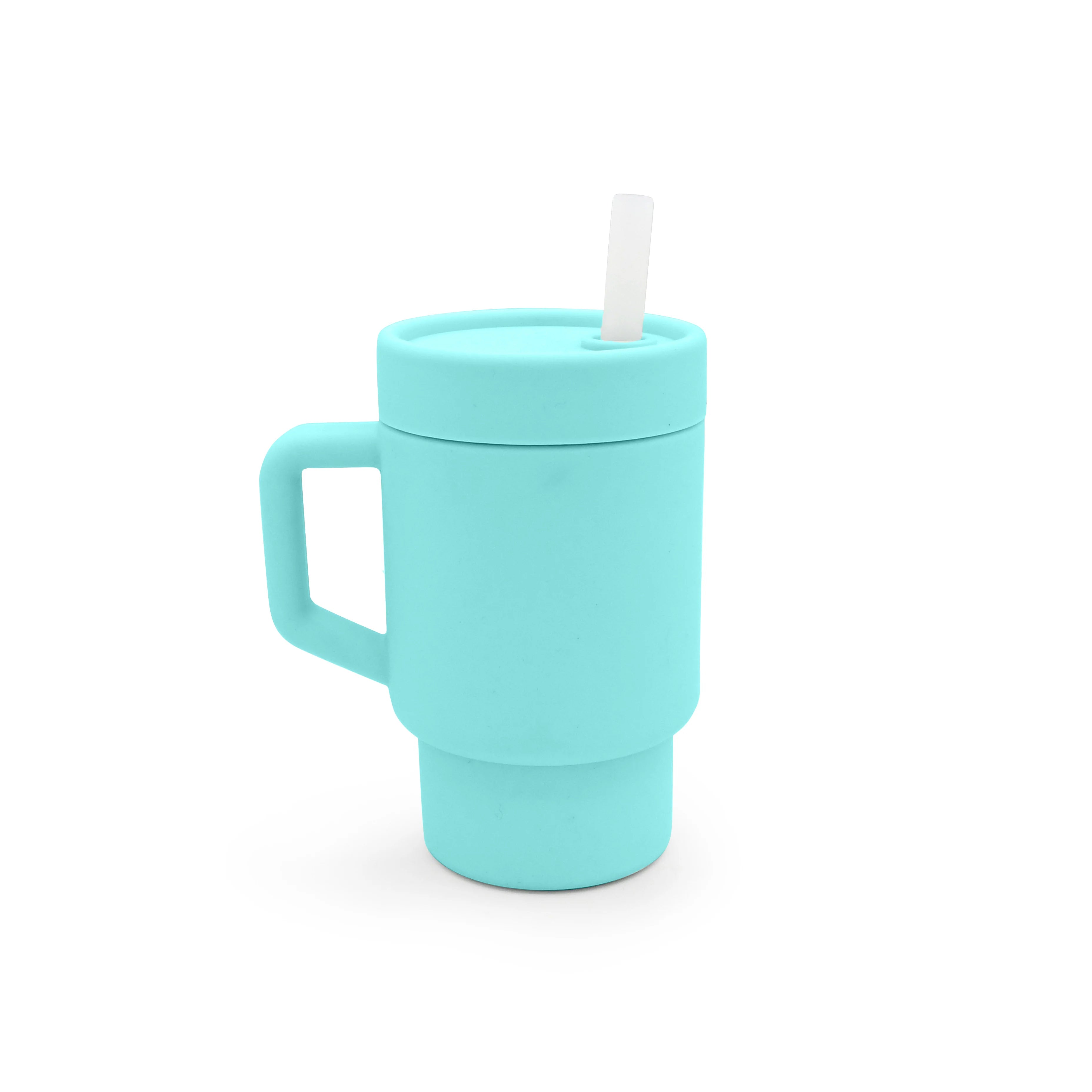 Vaso de silicona con bombilla - Azul