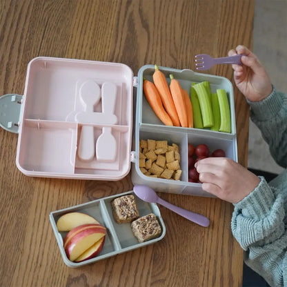 Lonchera bento box con cubiertos - Rosado