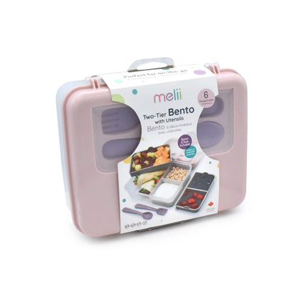 Lonchera bento box con cubiertos - Rosado