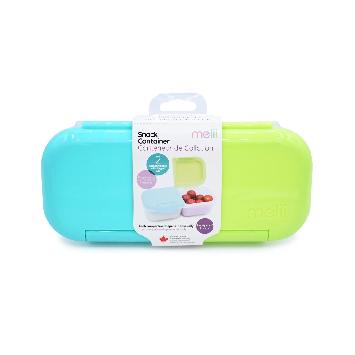 Contenedor de snacks de 2 compartimentos