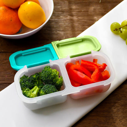 Contenedor de snacks de 2 compartimentos