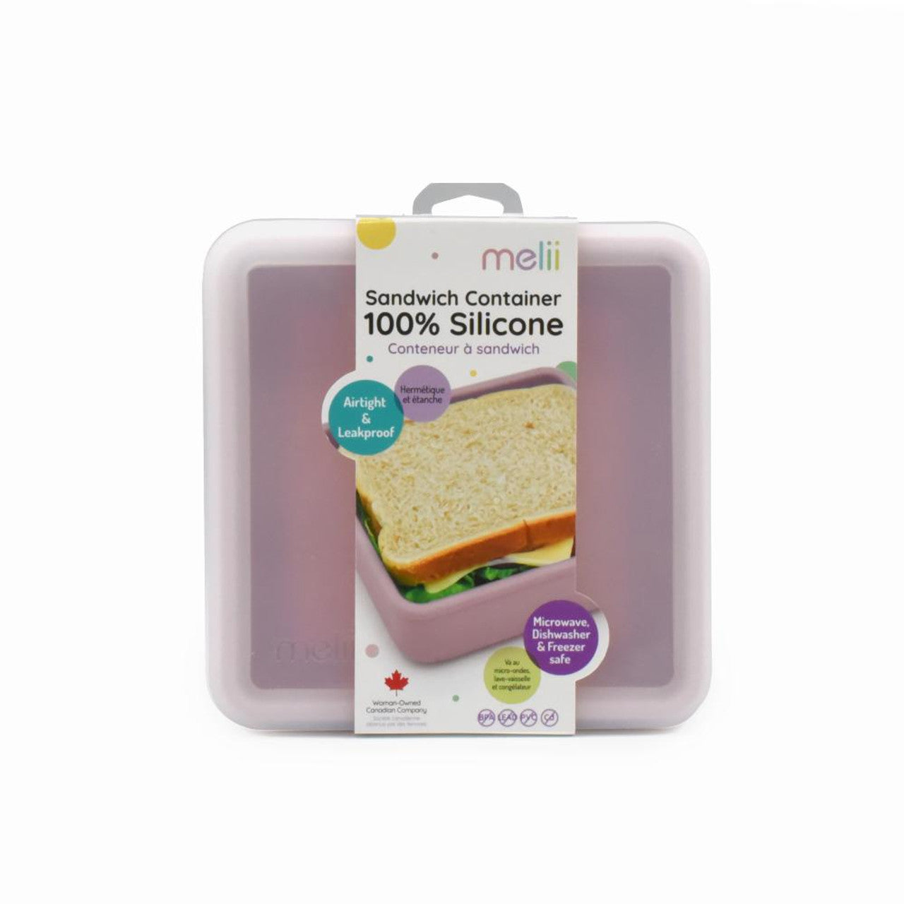 Contenedor de silicona para sandwich rosado