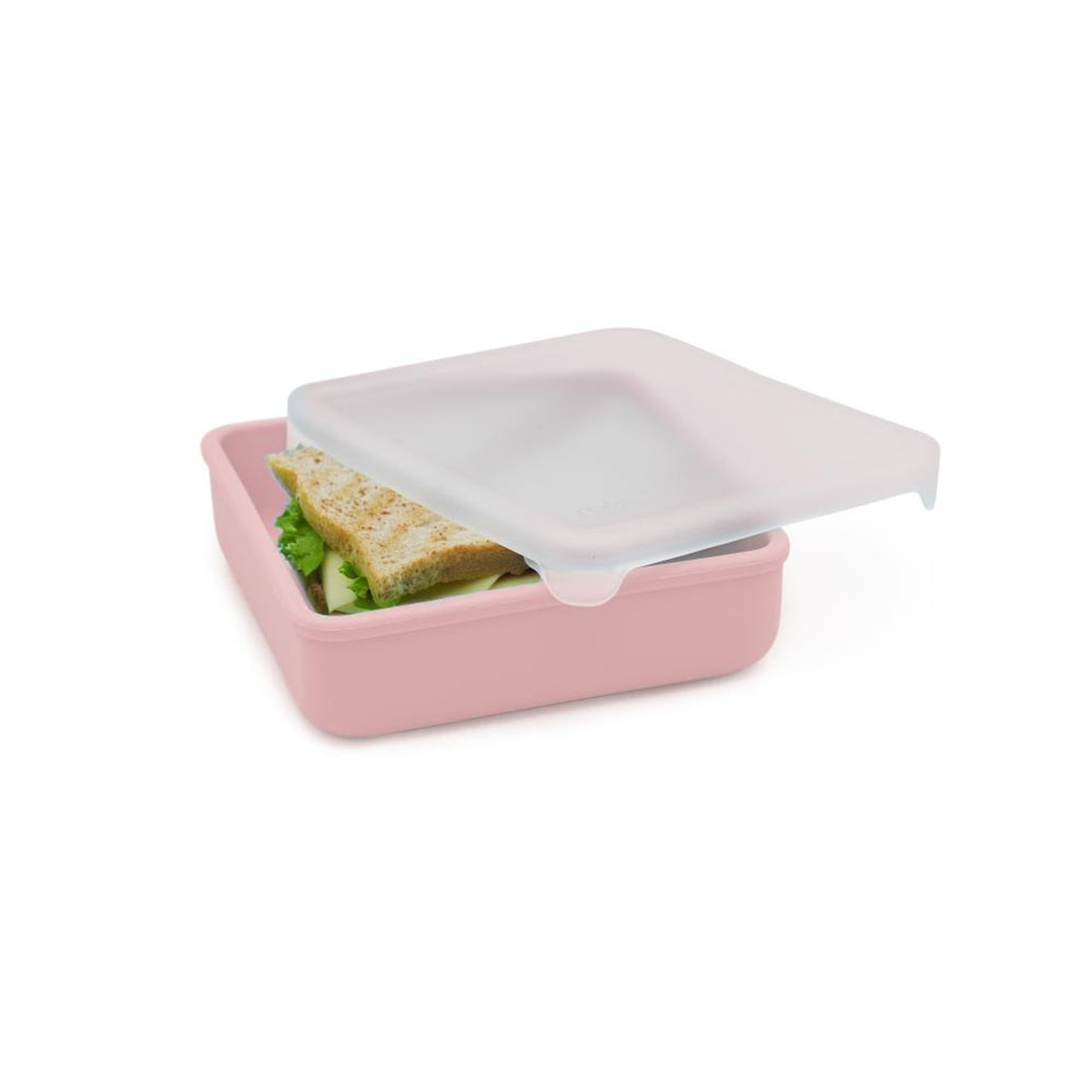 Contenedor de silicona para sandwich rosado