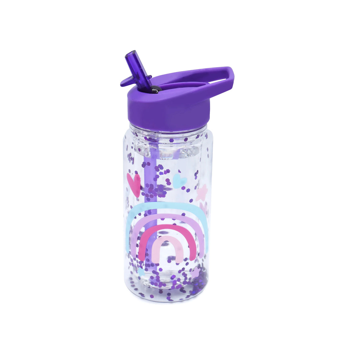Botella de agua de doble pared con bombilla - Arcoíris