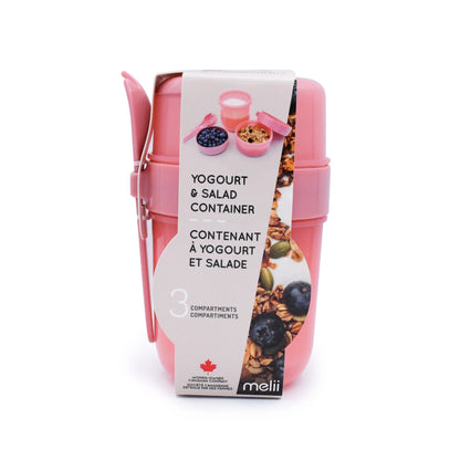 Contenedor para yoghurt y ensalada - Rosado