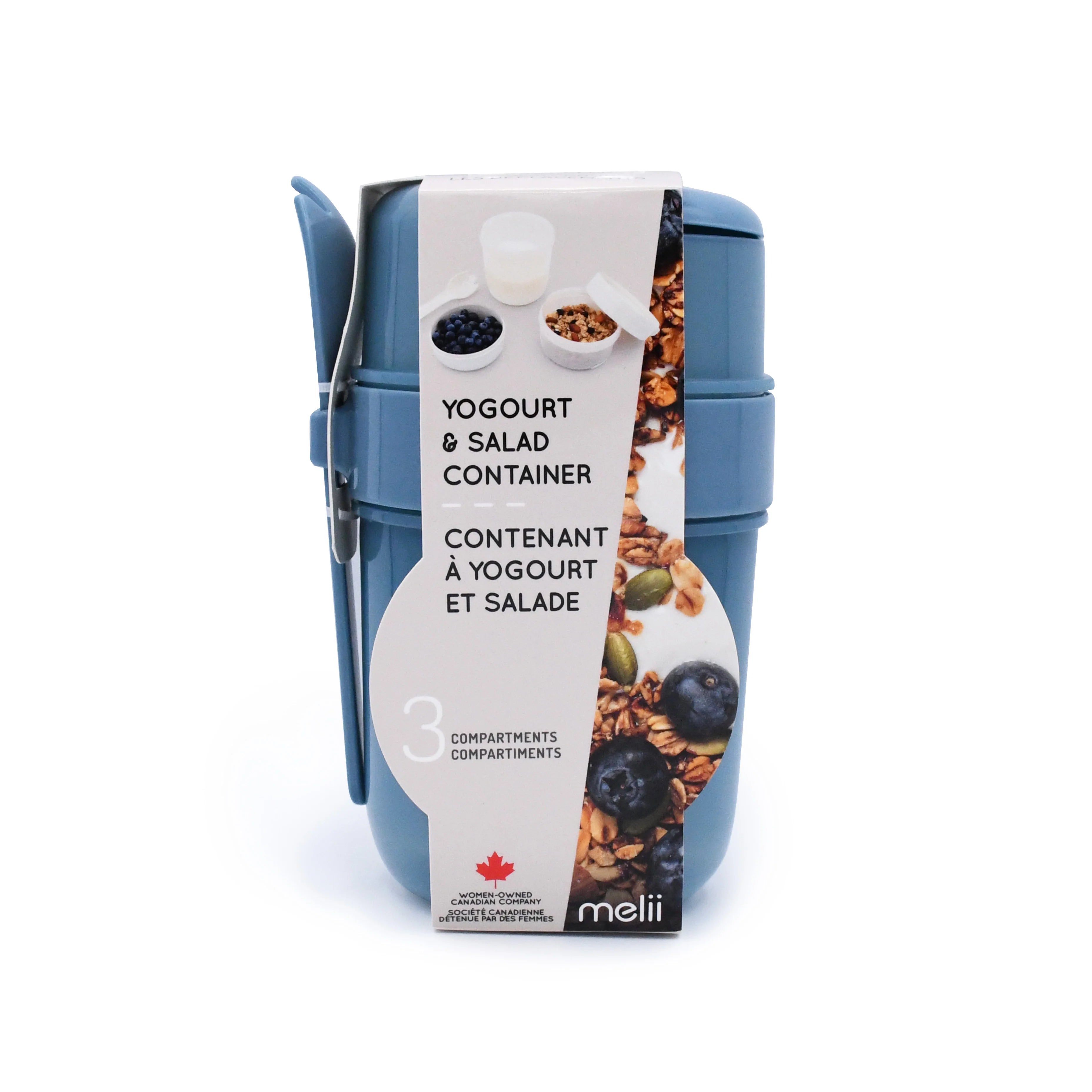 Contenedor para yoghurt y ensalada - Azul