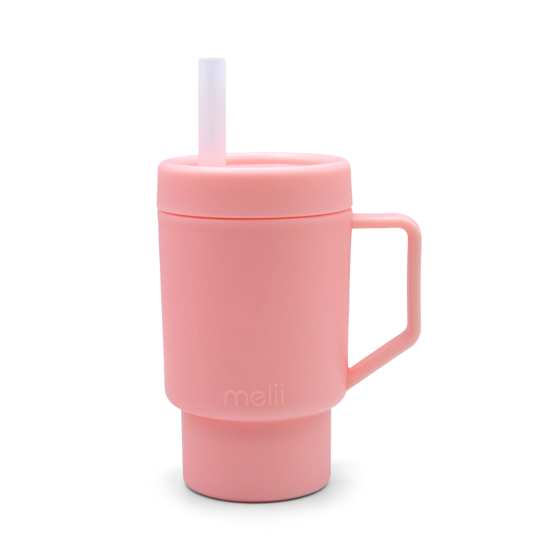 Vaso de plástico con bombilla - Rosado