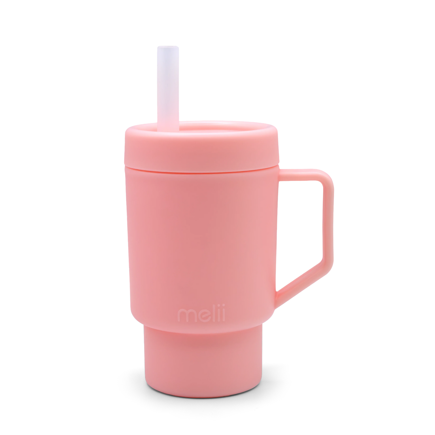 Vaso de plástico con bombilla - Rosado