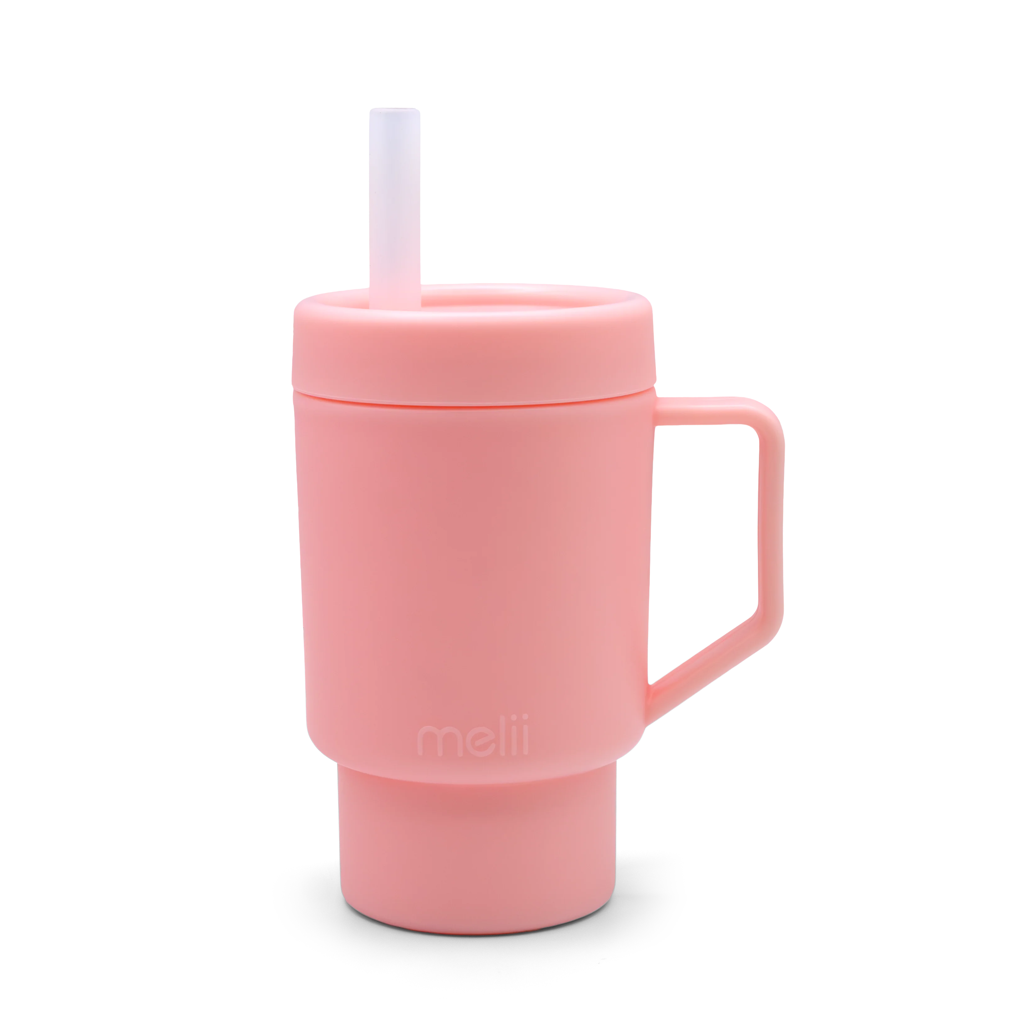 Vaso de plástico con bombilla - Rosado