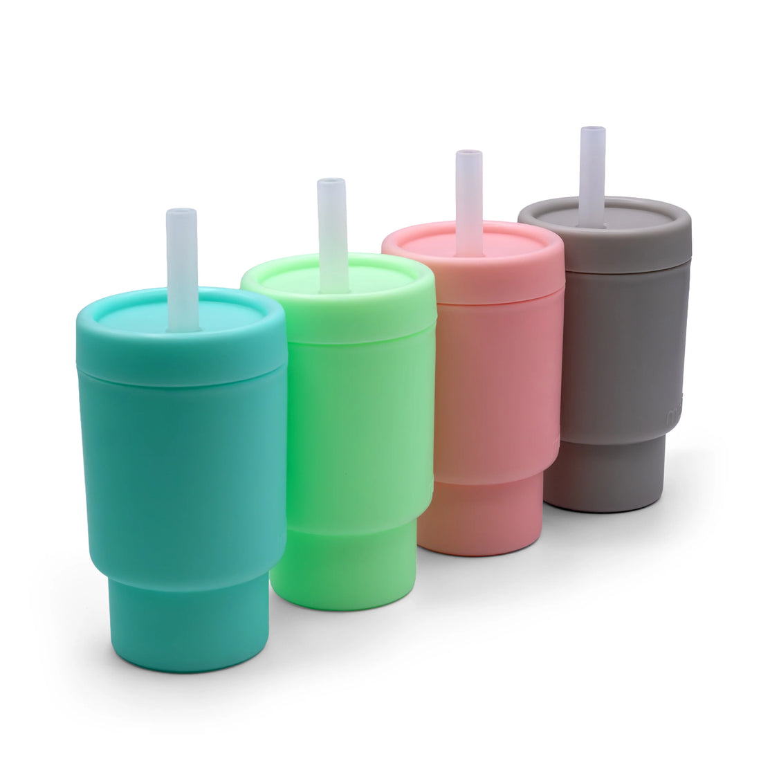 Vaso de plástico con bombilla - Azul