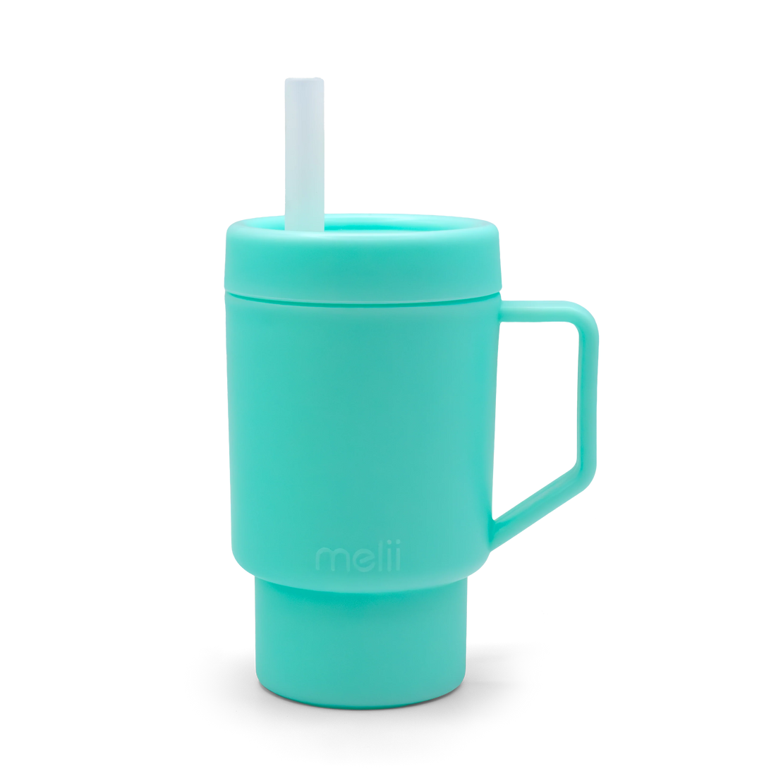 Vaso de plástico con bombilla - Azul