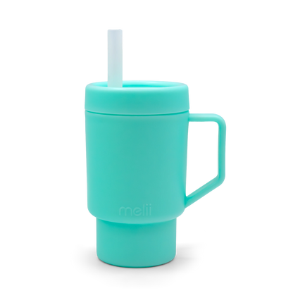 Vaso de plástico con bombilla - Azul