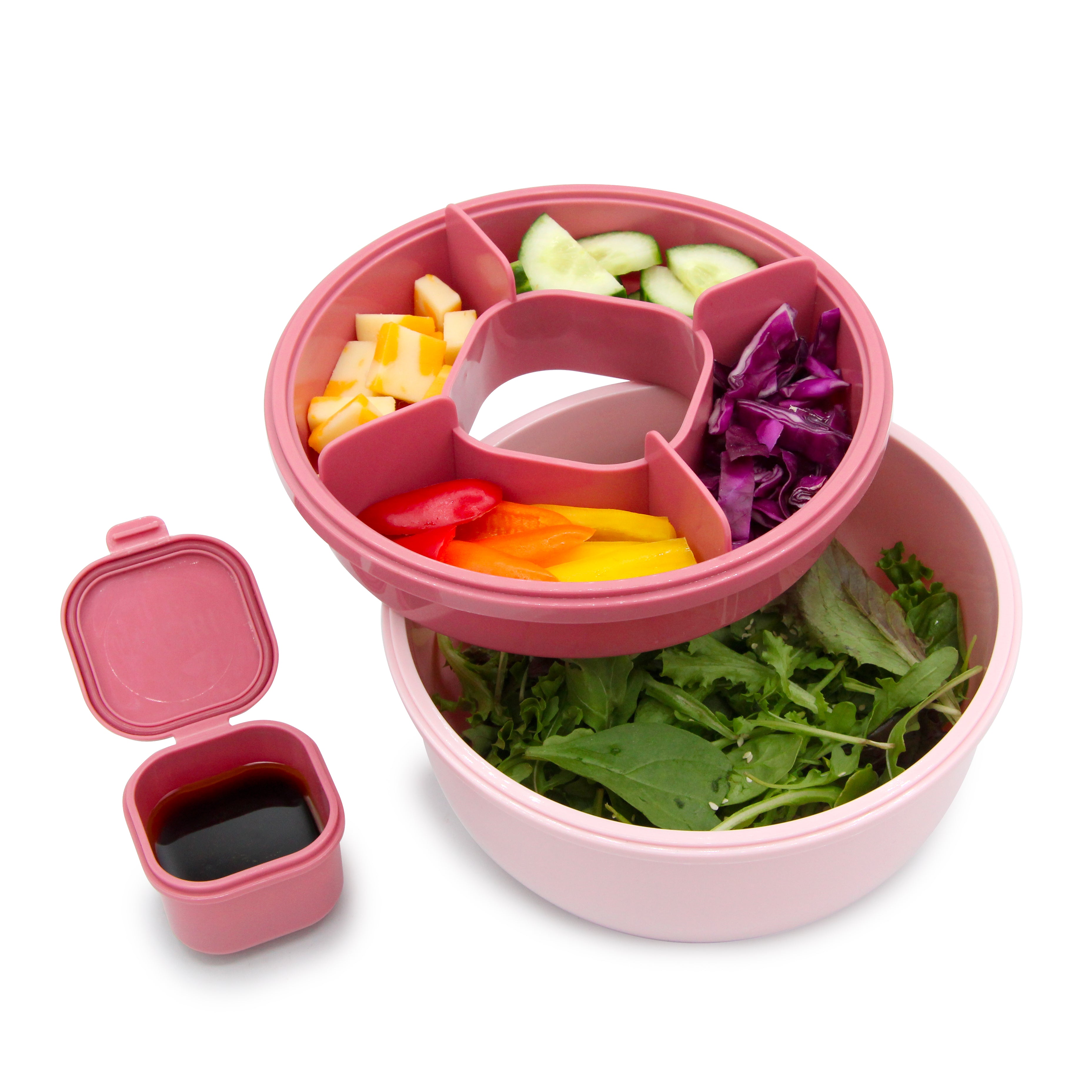 Contenedor Bento para Ensaladas - Rosado