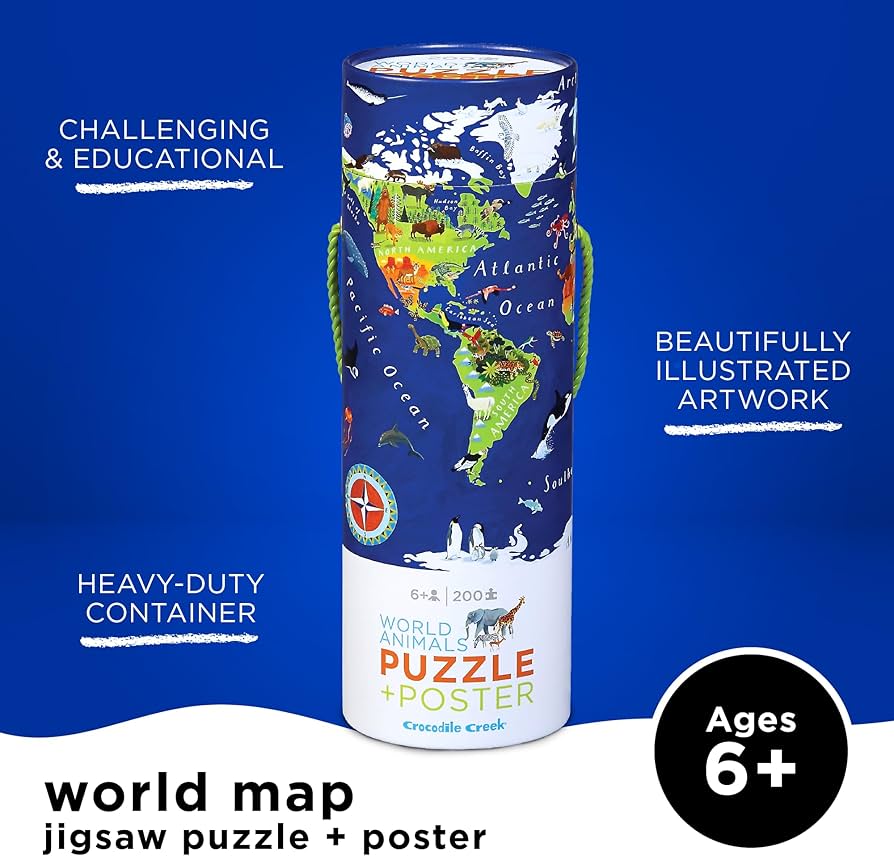 Puzzle y Poster Animales del Mundo 200 Piezas