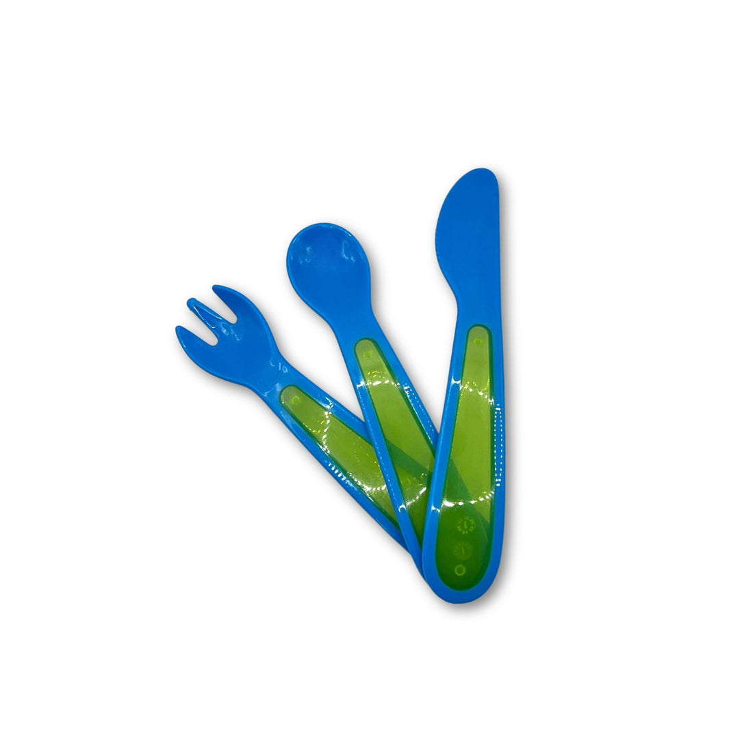Primer Set de Cubiertos de Plástico Azul