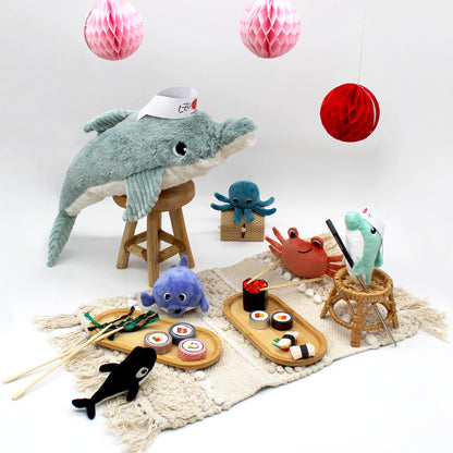Peluche Delfin Tofou Mamá y Bebé - Menta