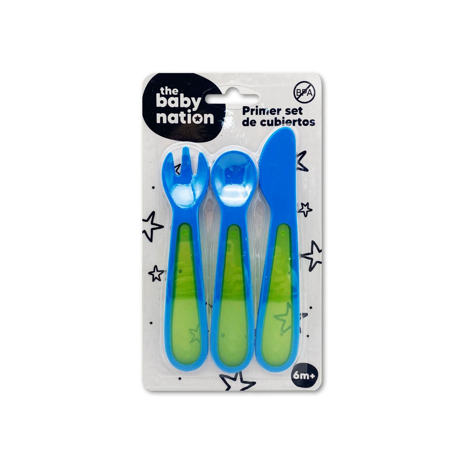 Primer Set de Cubiertos de Plástico Azul