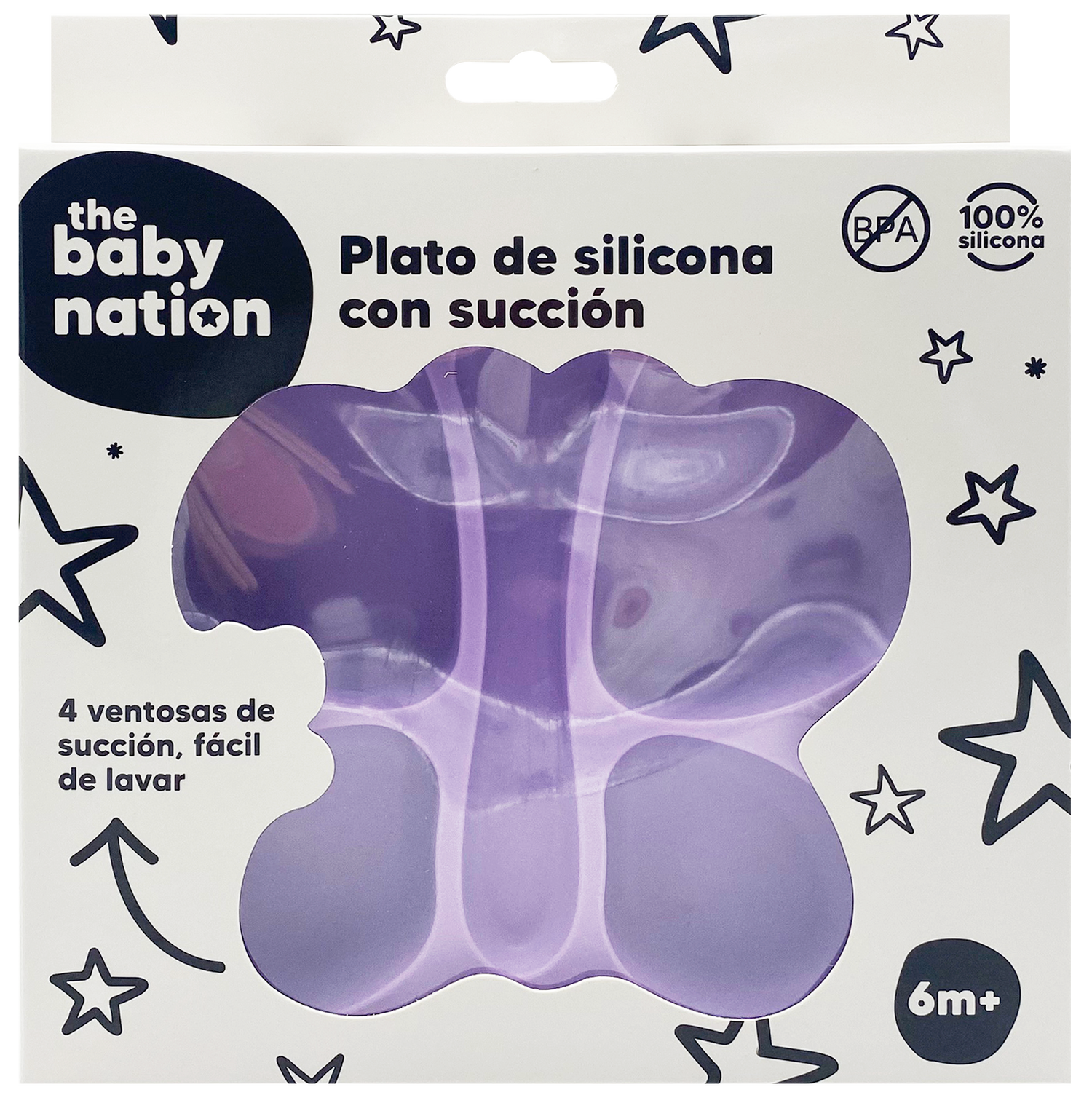 Plato de Silicona con Succión Mariposa