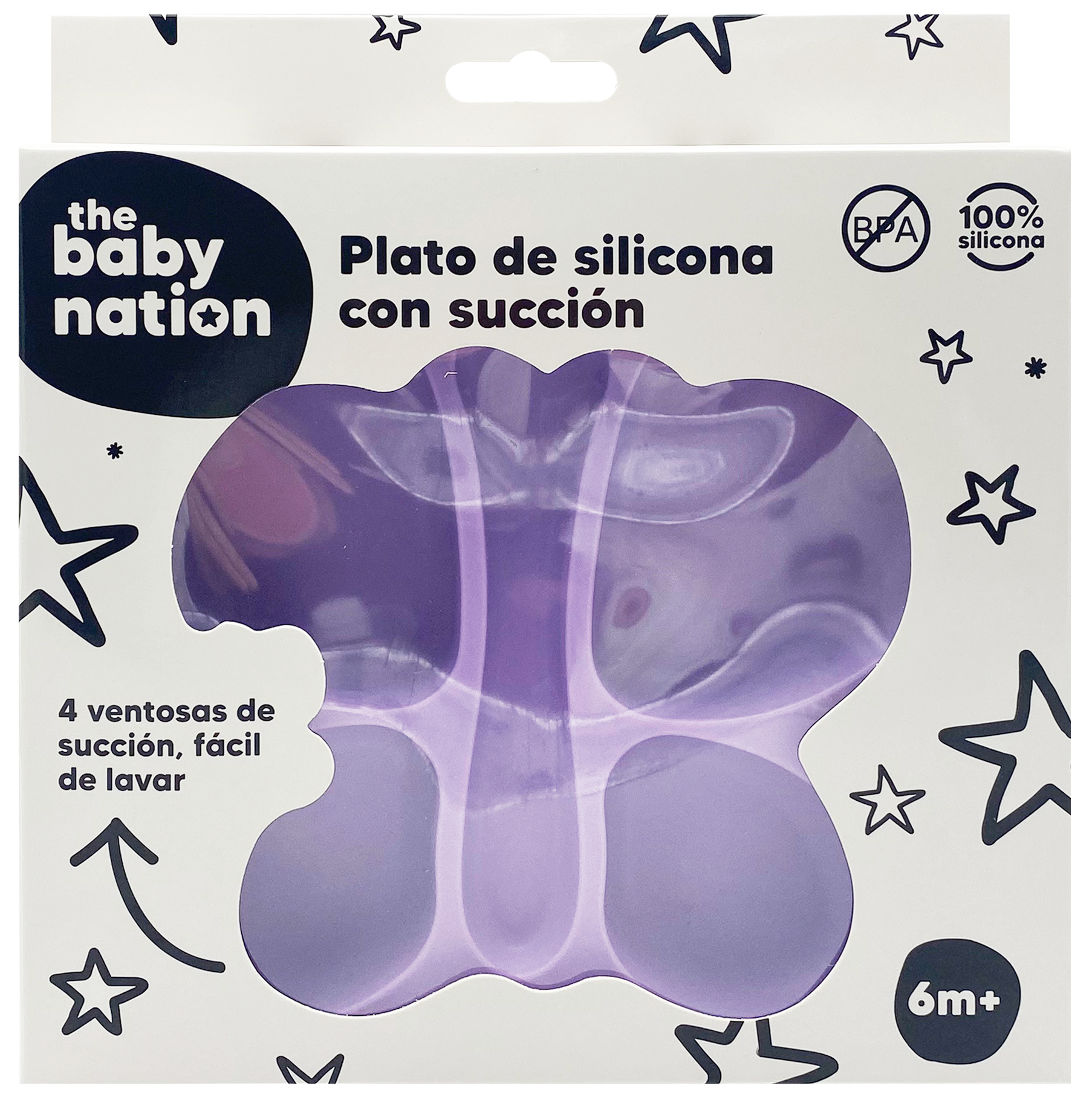 Plato de Silicona con Succión Mariposa