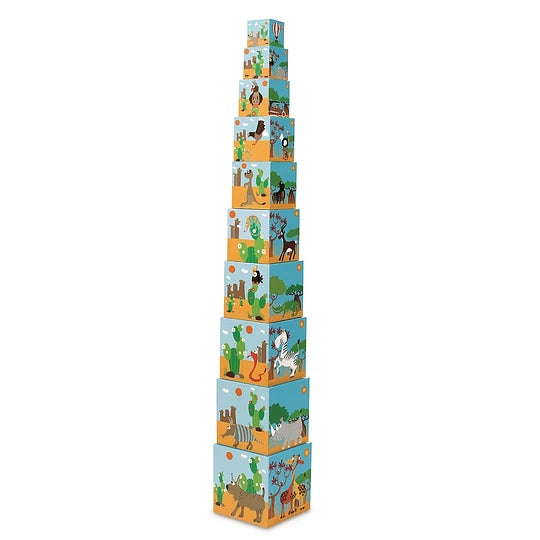 Cubos para apilar Animales, 10 Piezas