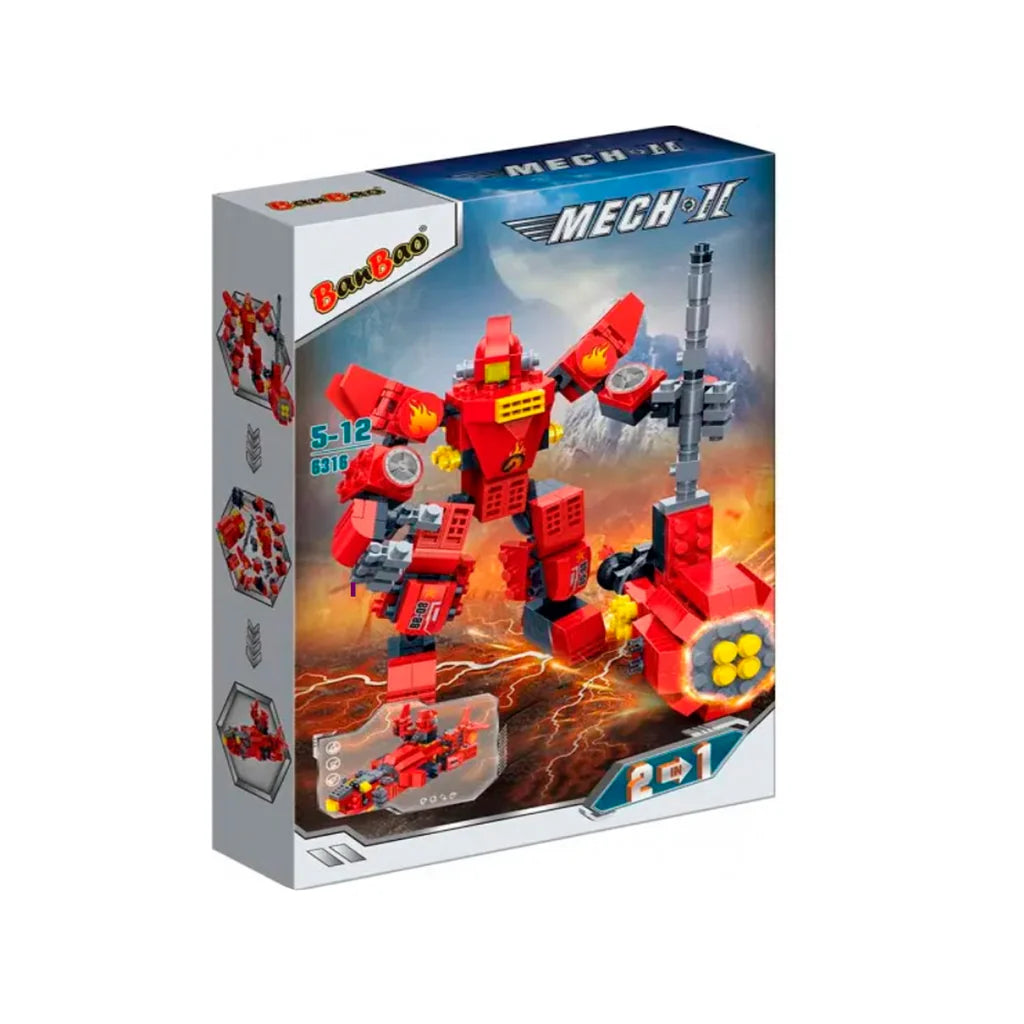Set de Bloques Robot Merch II Rojo 2 en 1 351 Piezas