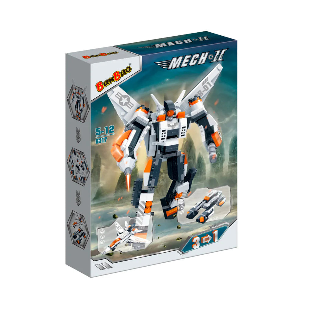 Set de Bloques Robot Merch II Naranjo 3 en 1 215 Piezas