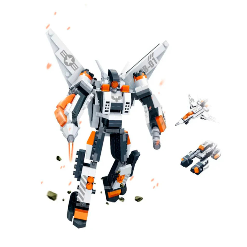 Set de Bloques Robot Merch II Naranjo 3 en 1 215 Piezas