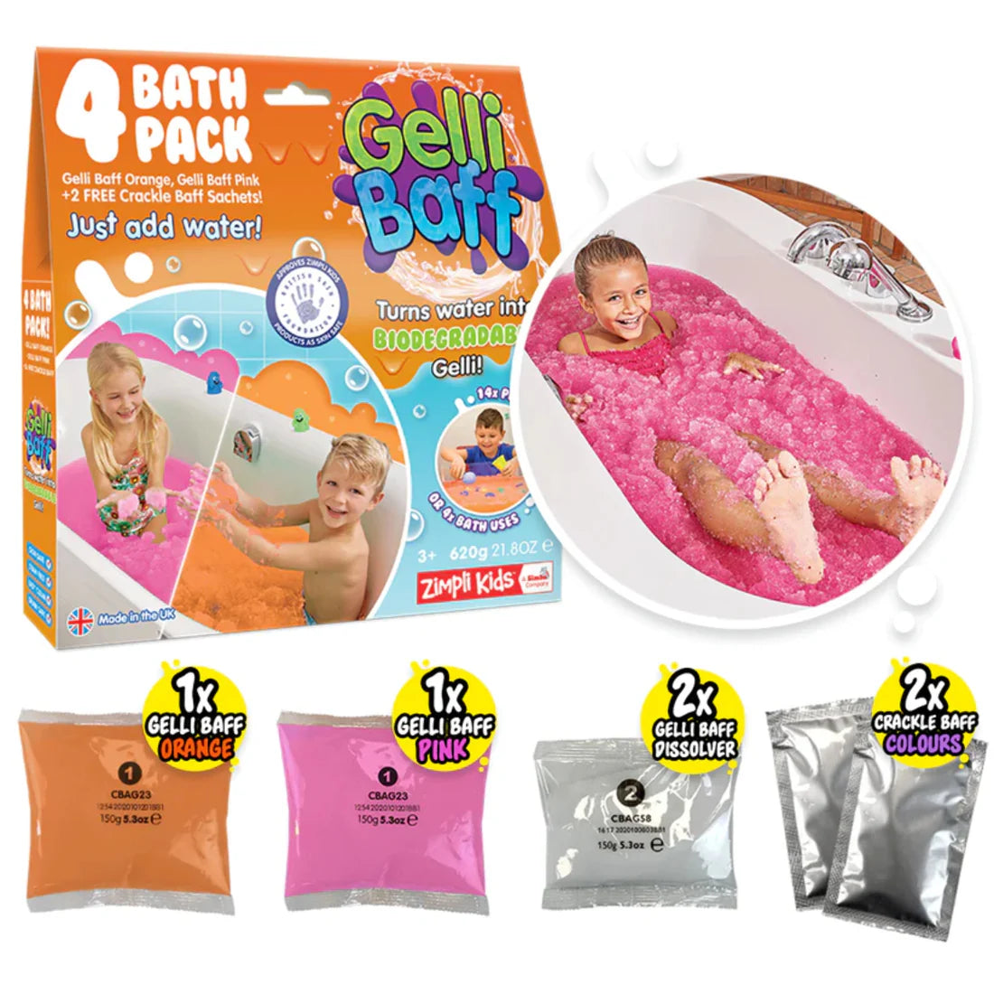 Gelli Baff Pack de Baño Naranjo-Rosado