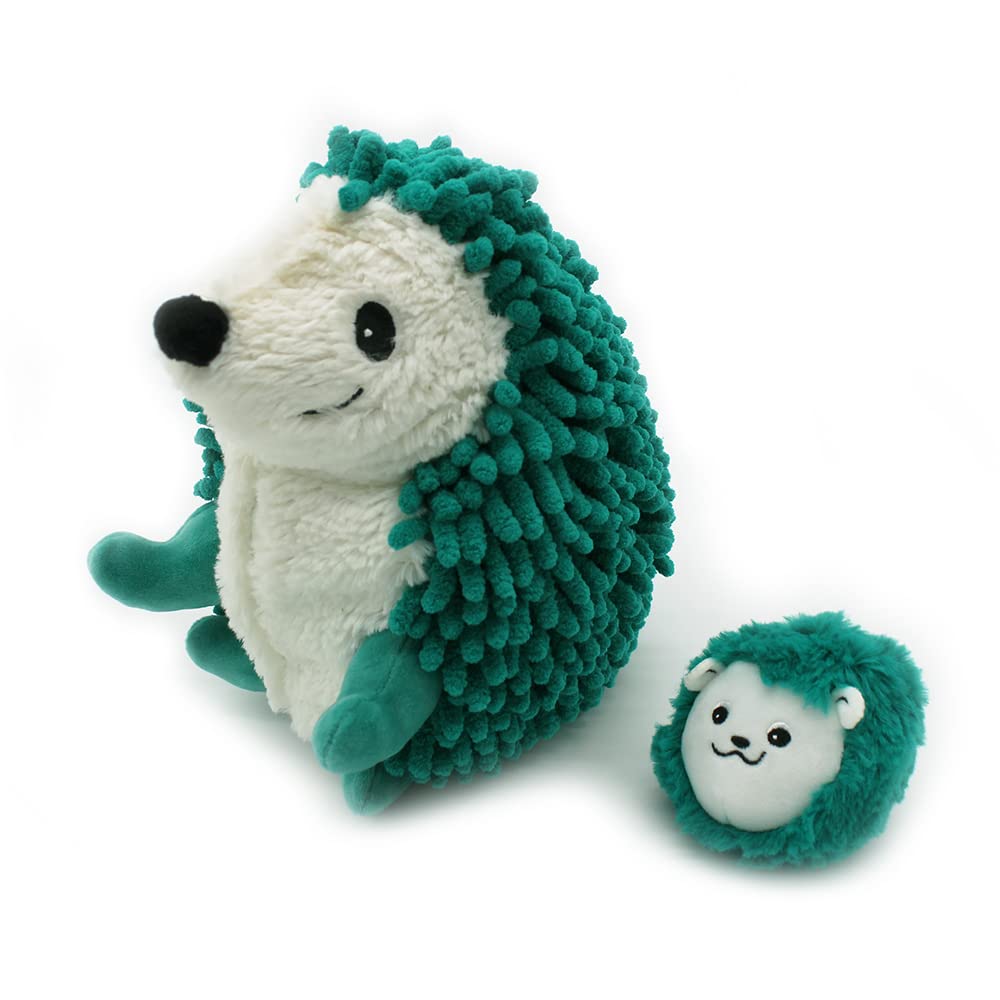 Peluche Erizo Piktou Mamá y Bebé - Verde