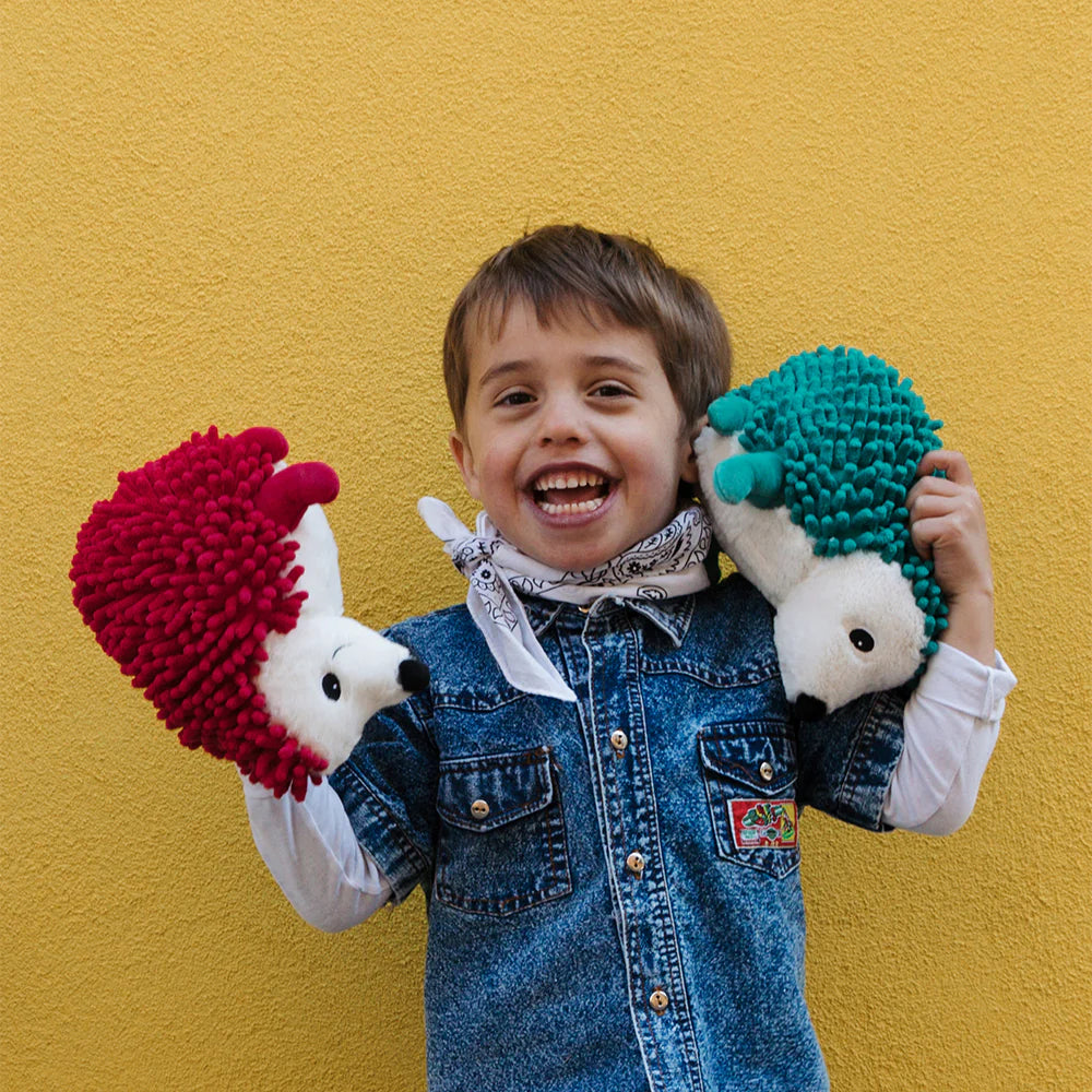 Peluche Erizo Piktou Mamá y Bebé - Verde