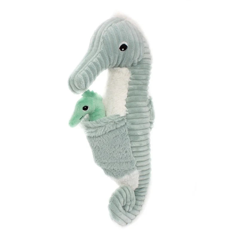 Peluche Caballito de Mar Papadou Papá y Bebé - Menta