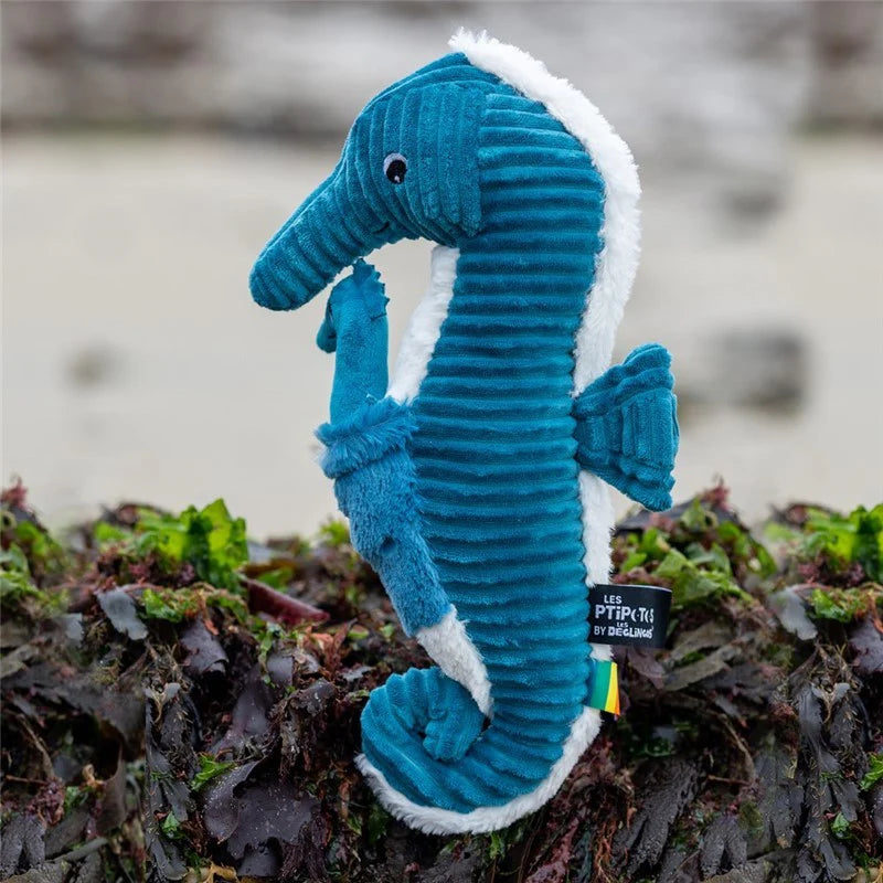 Peluche Caballito de Mar Papadou Papá y Bebé - Azul