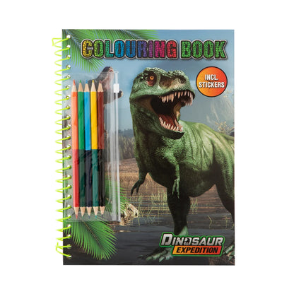 Libro para Pintar Dinosaurio con Lápices y Stickers