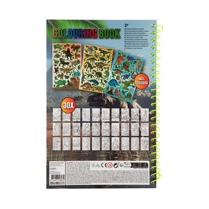 Libro para Pintar Dinosaurio con Lápices y Stickers