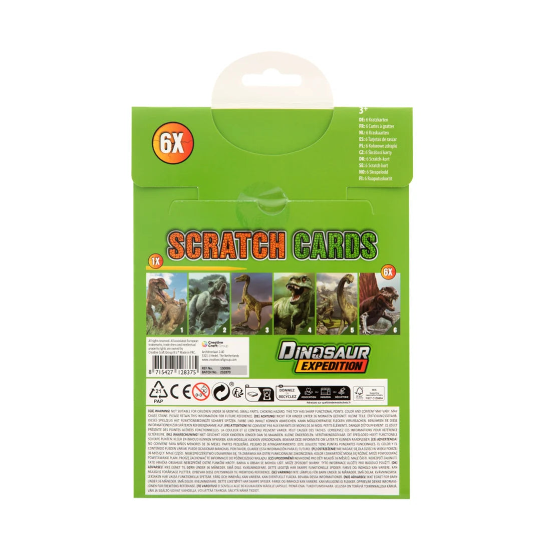 Libro Raspar Dinosaurios 6 Tarjetas