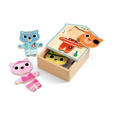 Puzzle mezcla de disfraces de gatos
