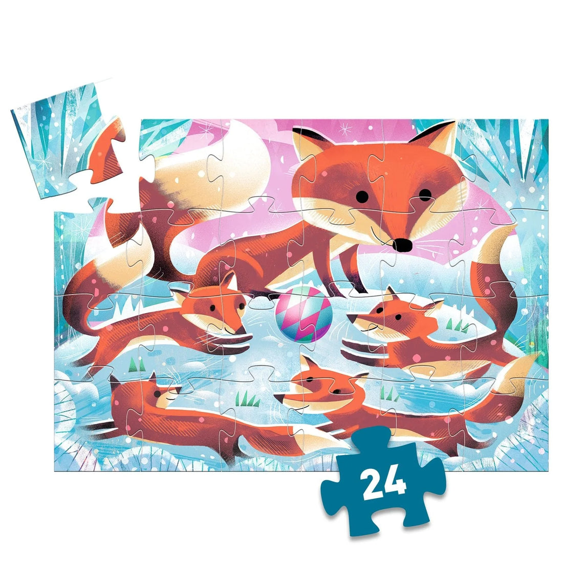 Puzzle silueta jengibre pequeño zorro - 24 unidades