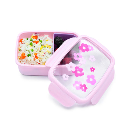 Lonchera bento box con compartimientos 880 ml - Flores