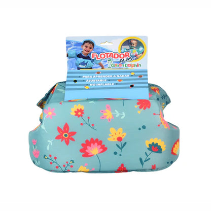 Flotador con Alitas Flores Celeste