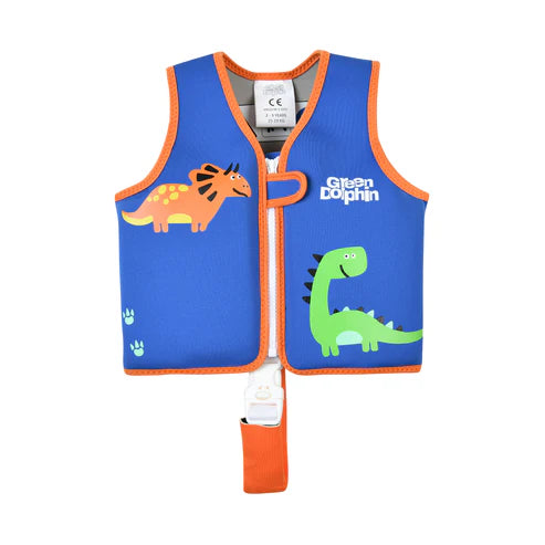 Chaleco Flotador Infantil Dinosaurio Azul 19 a 30 kg