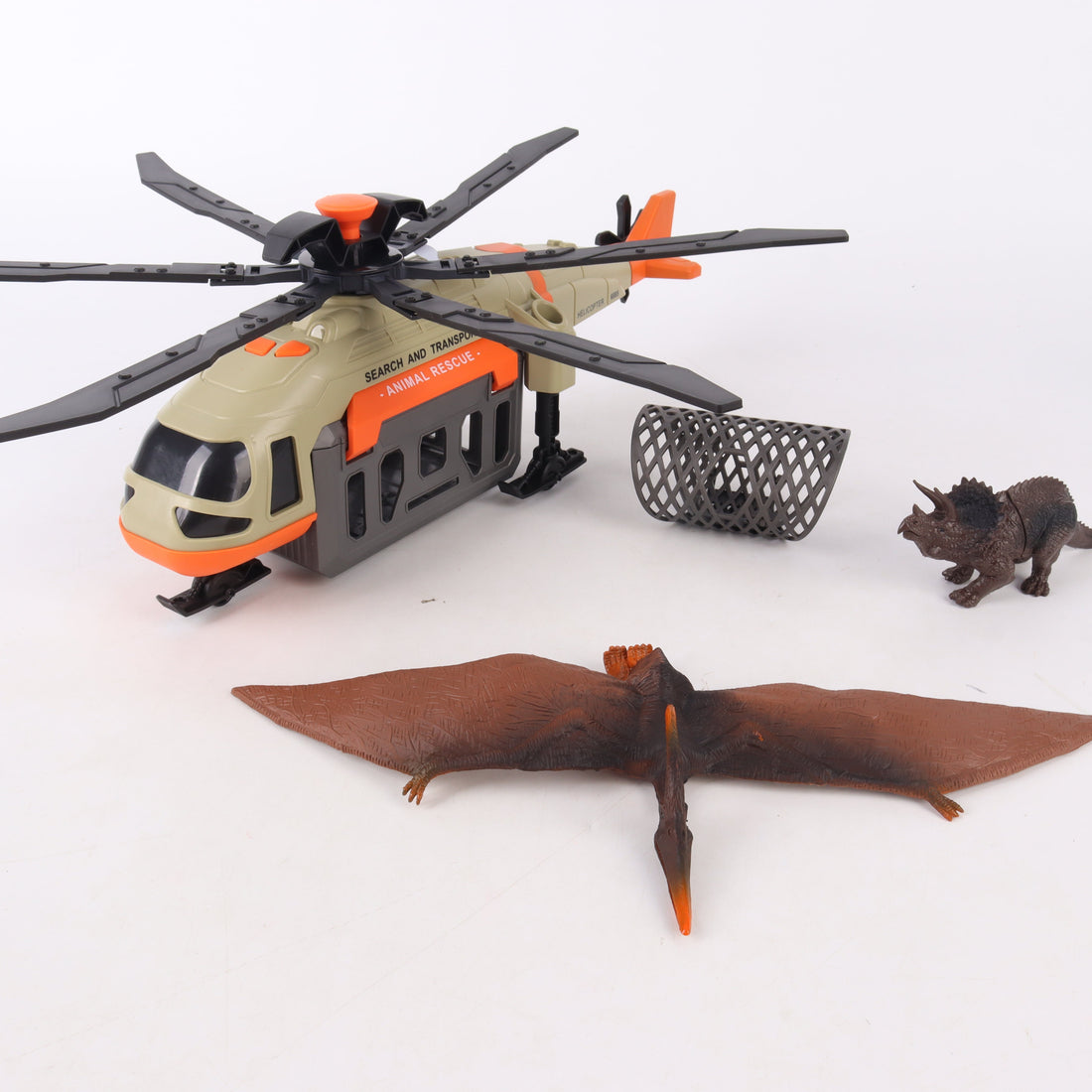 Helicóptero de Rescate de Dinosaurios con luz y sonido