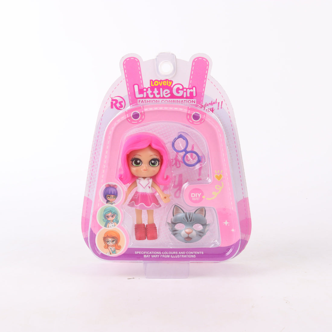 Muñeca miniatura con máscara coleccionable Lovely Little Girl