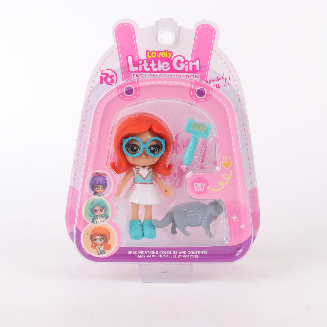 Muñeca miniatura con mascota coleccionable Lovely Little Girl