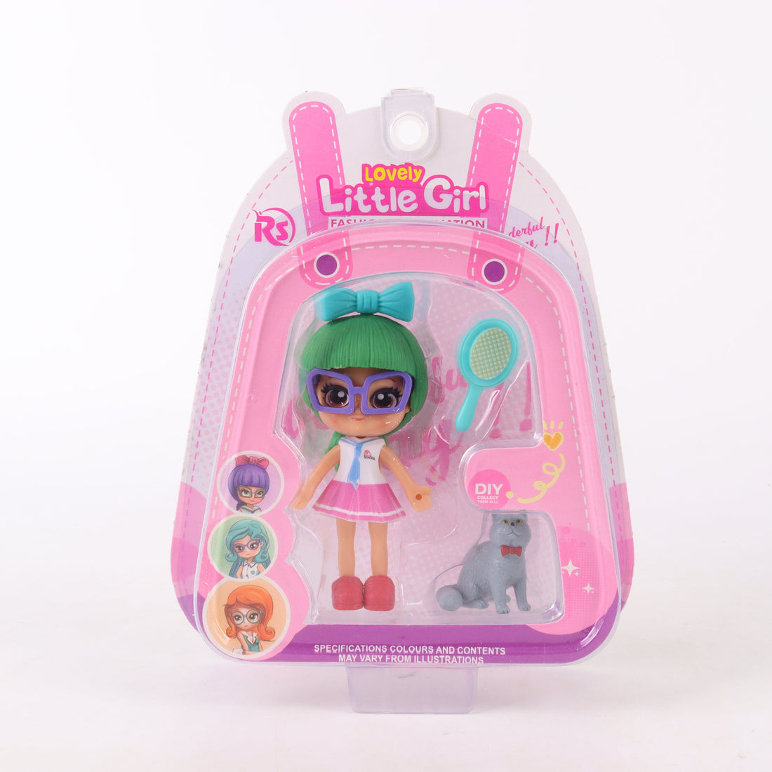 Muñeca miniatura con mascota coleccionable Lovely Little Girl