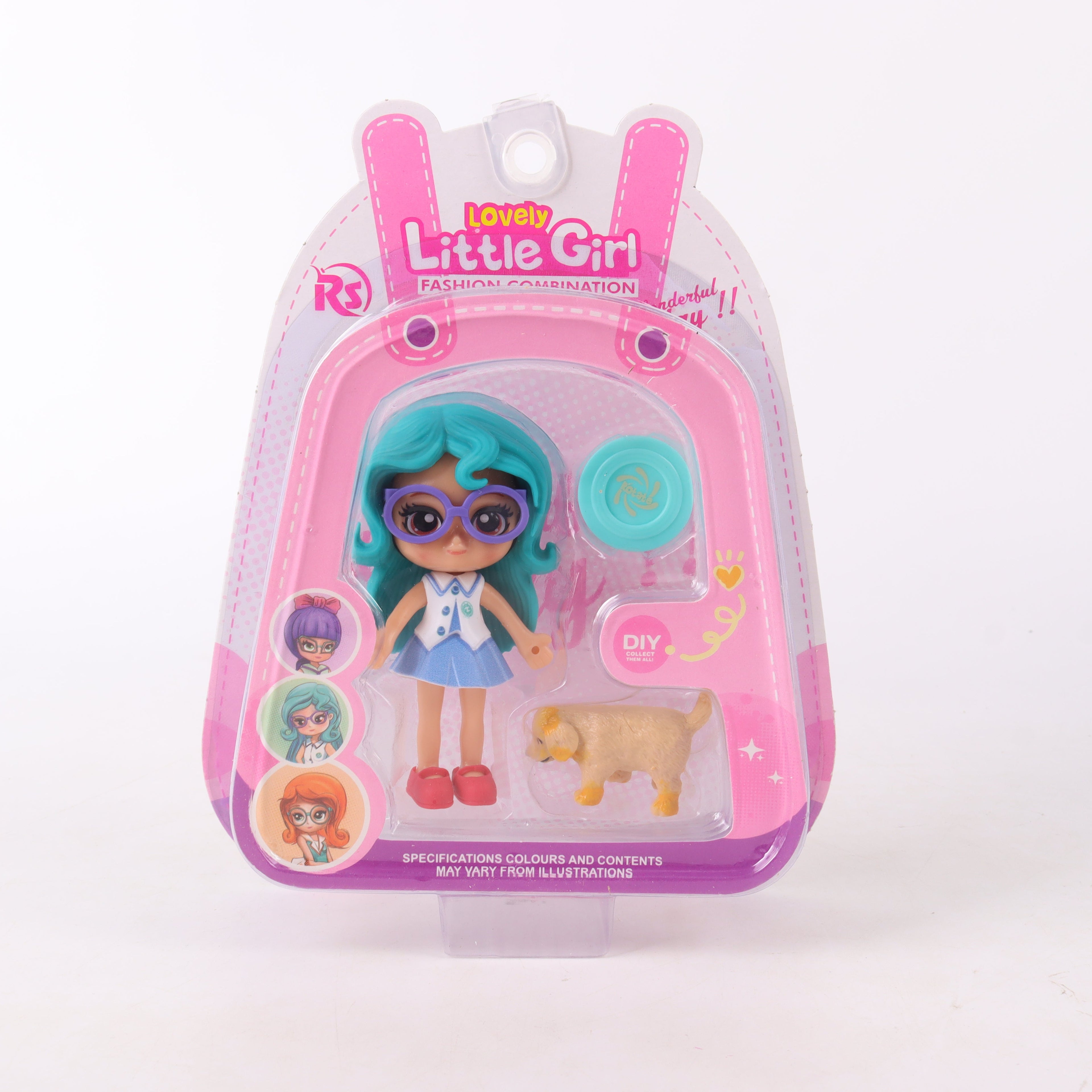 Muñeca miniatura con mascota coleccionable Lovely Little Girl