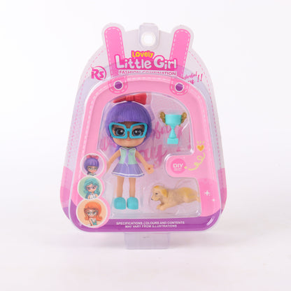 Muñeca miniatura con mascota coleccionable Lovely Little Girl