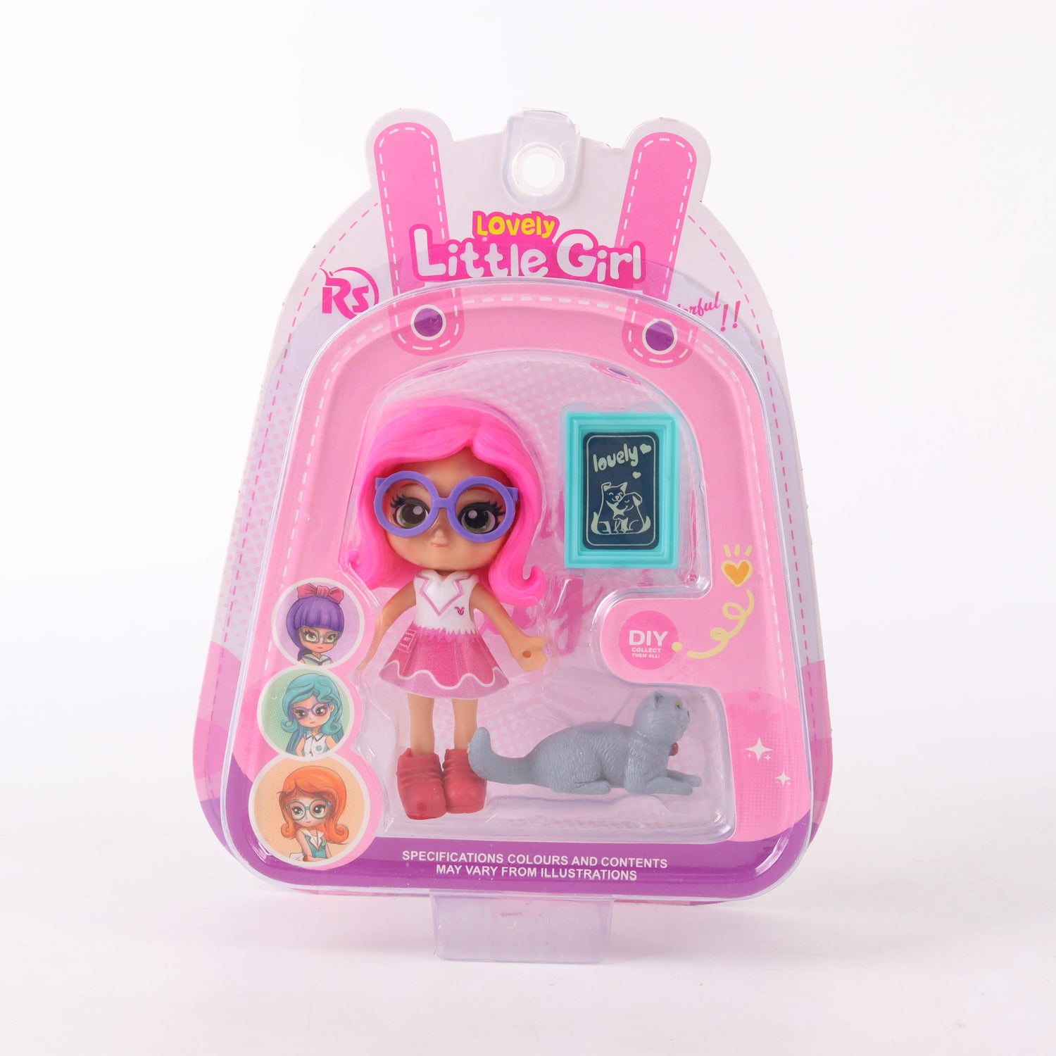 Muñeca miniatura con mascota coleccionable Lovely Little Girl
