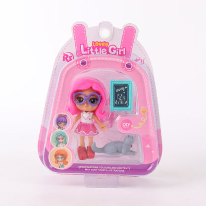 Muñeca miniatura con mascota coleccionable Lovely Little Girl