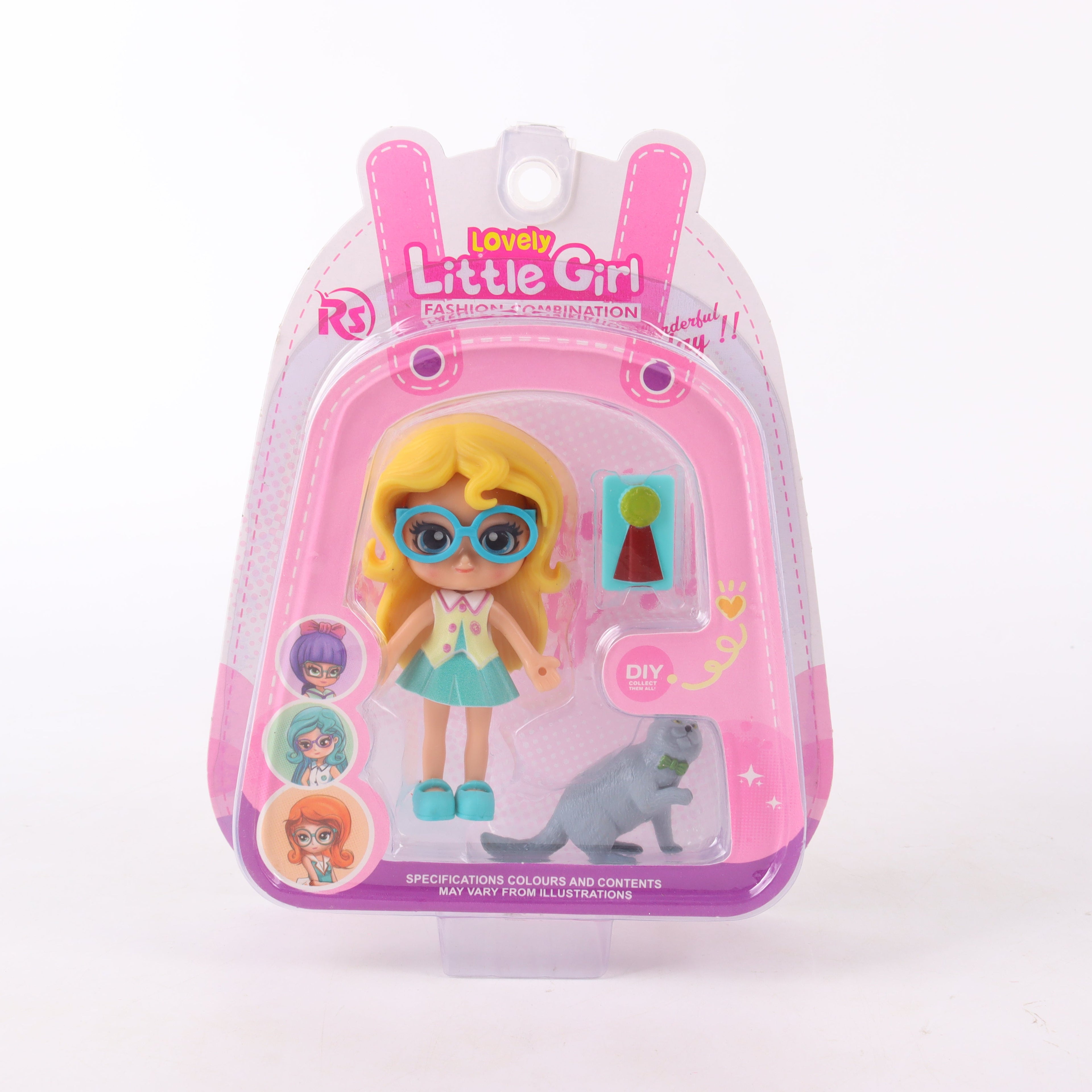 Muñeca miniatura con mascota coleccionable Lovely Little Girl