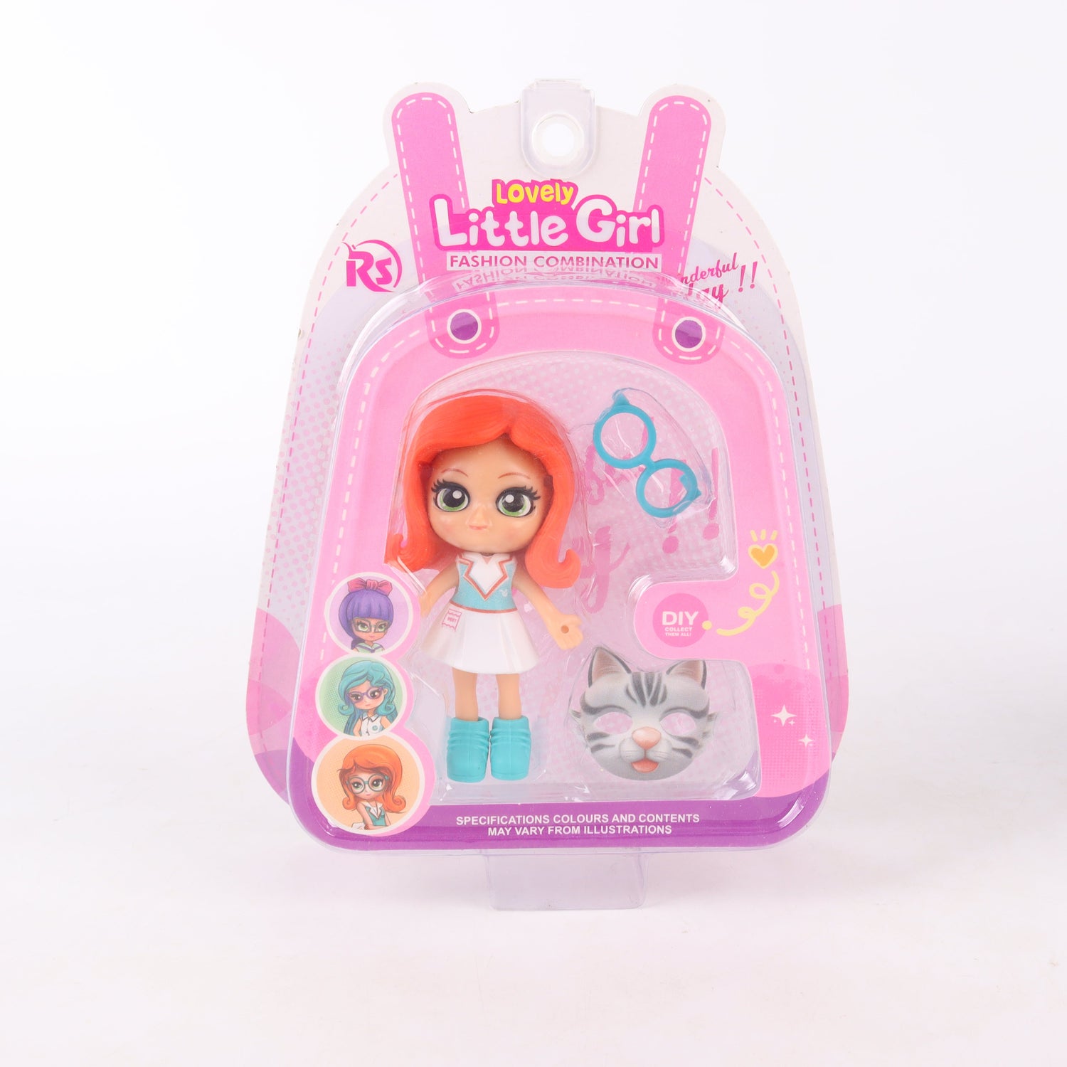 Muñeca miniatura con máscara coleccionable Lovely Little Girl